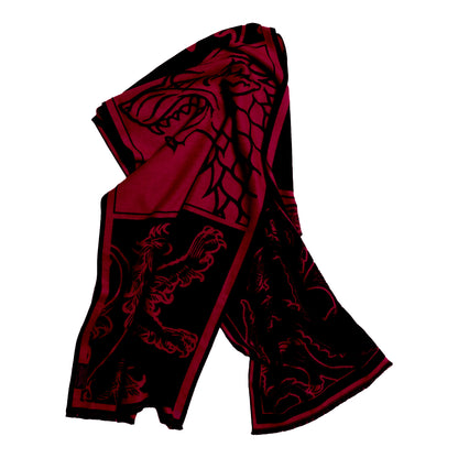 House Sigils - Red/Black Woollen Scarf