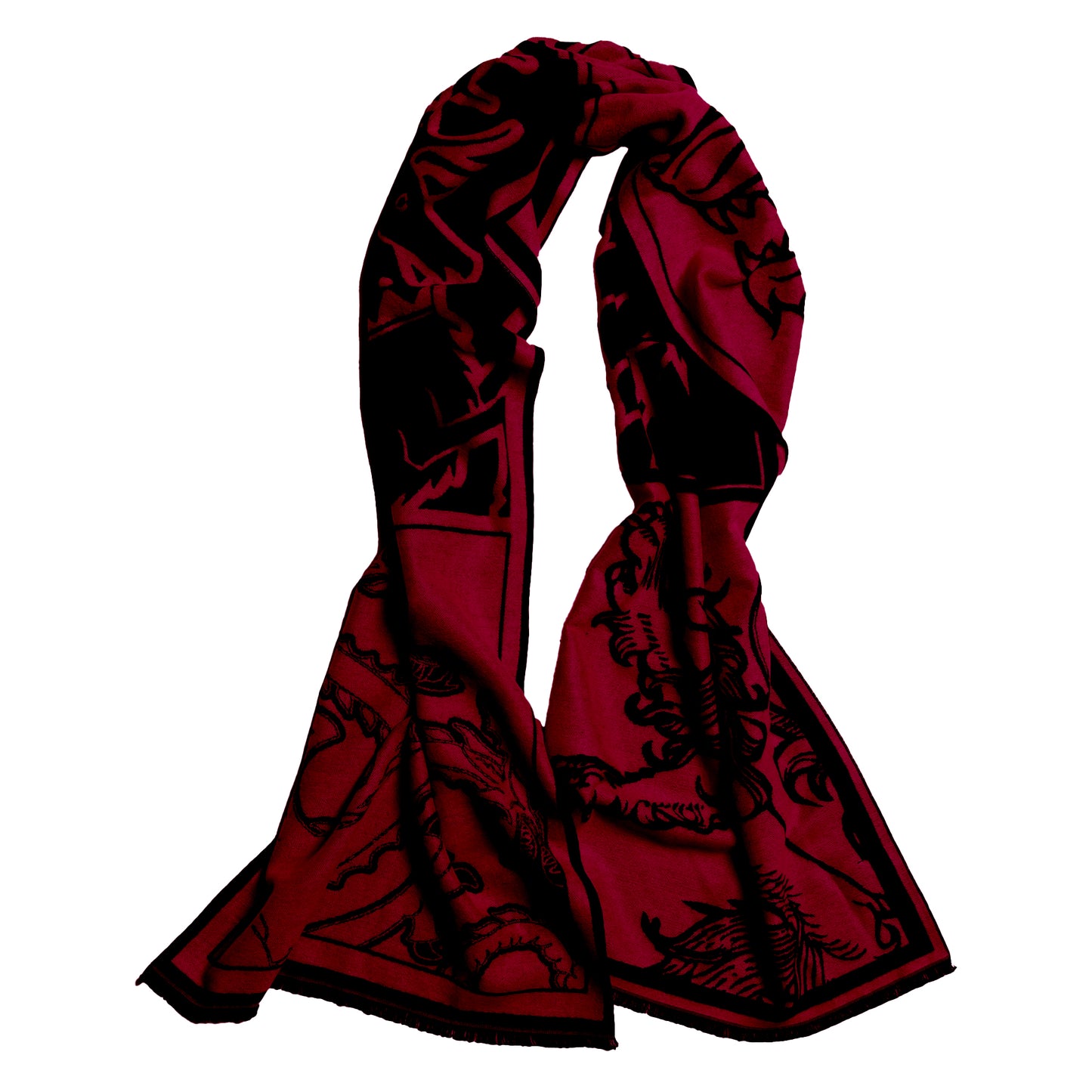 House Sigils - Red/Black Woollen Scarf
