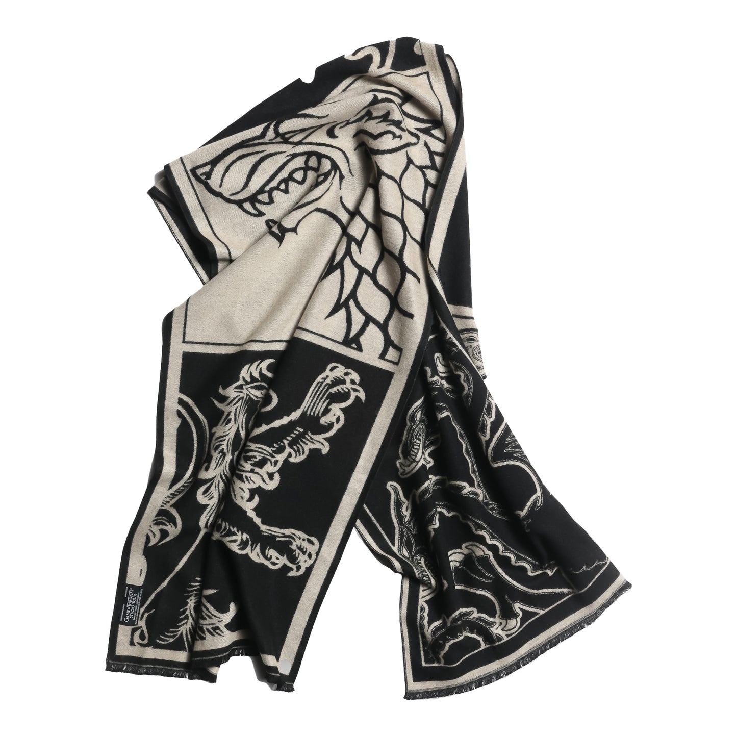 House Sigils - White/Black Woollen Scarf