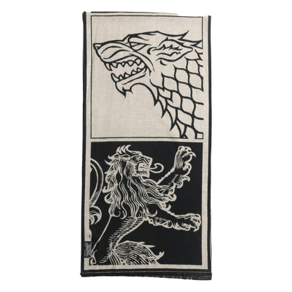 House Sigils - White/Black Woollen Scarf