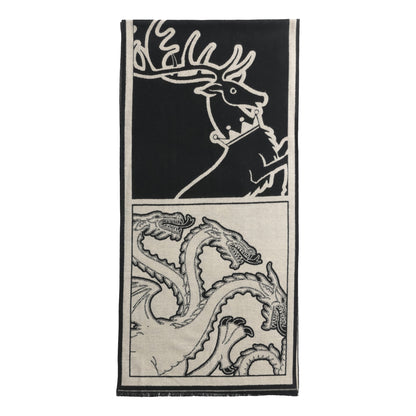 House Sigils - White/Black Woollen Scarf